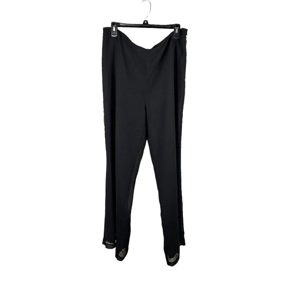 Joseph Ribkoff Womens 16 Sheer Black High-Rise Lined Palazzo Dress Pants Chiffon - Picture 2 of 12